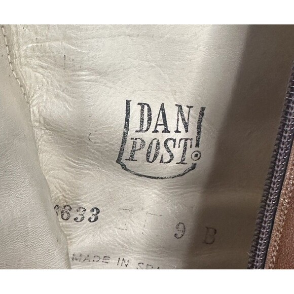 VTG Dan Post Boots Women’s 9 Brown Leather Side Zip Boho Western Indie Granola - Picture 15 of 16